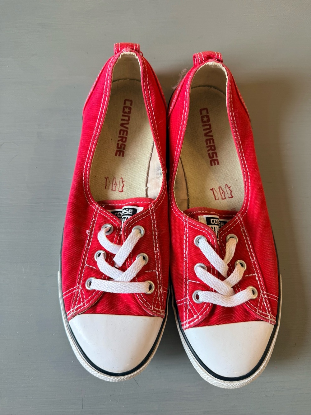 Red Converse Ballet Lace Slip Size 8